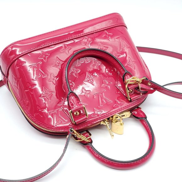 100% Authentic Louis Vuitton Alma BB Vernis Fuchsia Crossbody Bag - Picture 7 of 16